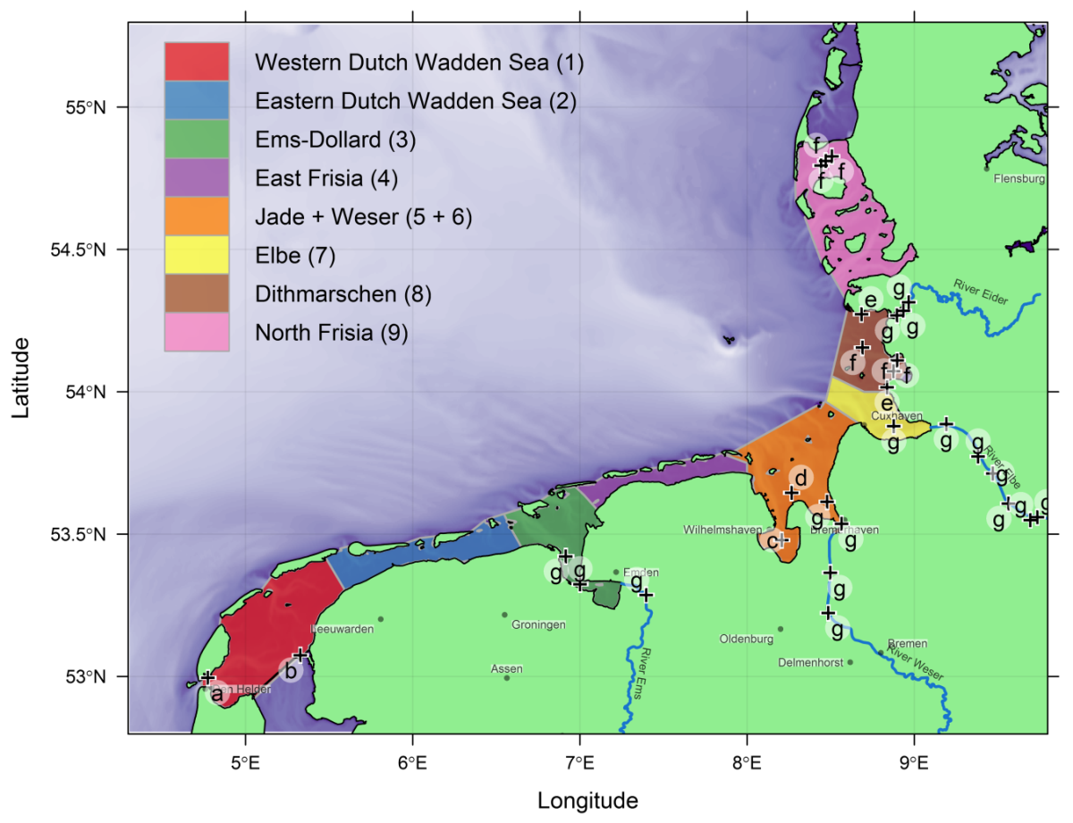  Map of the areas covered by the beam trawl surveys 