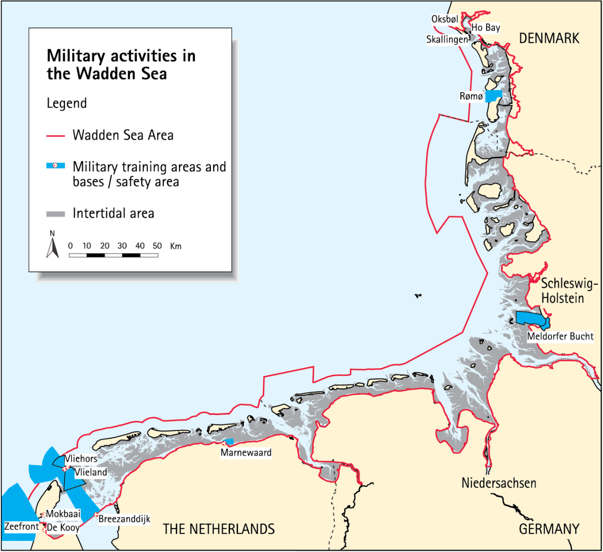 Figure 1. Military activities in the Wadden Sea Area.